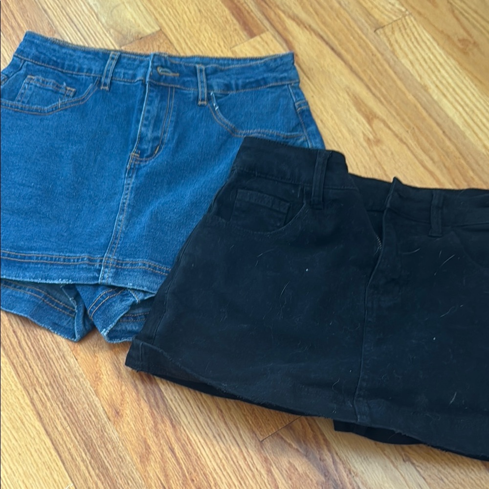 Women's Denim and Black skort